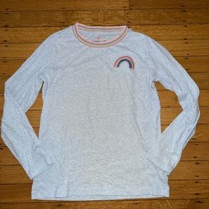 Crewcuts gray tee shirt Knit top rainbow 10